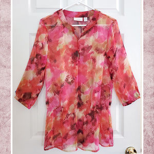 SemiSheer Chico's Button Front Blouse